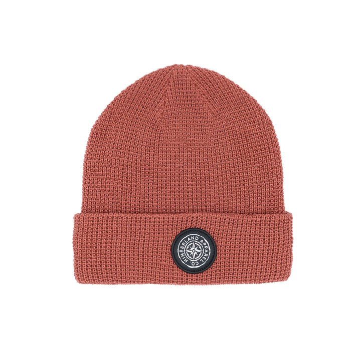 Compass Waffle Knit Toque - Berry Red